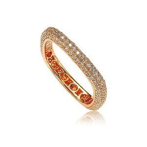 Suzy Levian (Rose) Sterling Silver CZ Stackable Square Eternity Band - Size 9